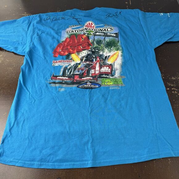 Vntg NHRA Brandon Bernstein & Doug Kalitta Signed T Shirt XL 2003 Gatornationals - Picture 3 of 12
